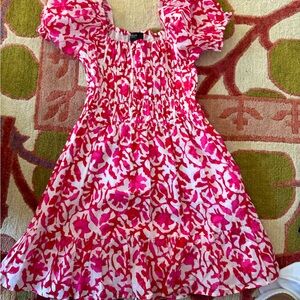 Aqua Girls coral print dress